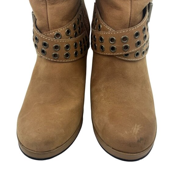 Harley Davidson Women Sz 6.5 Maribel Suede Leather Tall Slouch Heeled Zip Boots - Picture 9 of 16